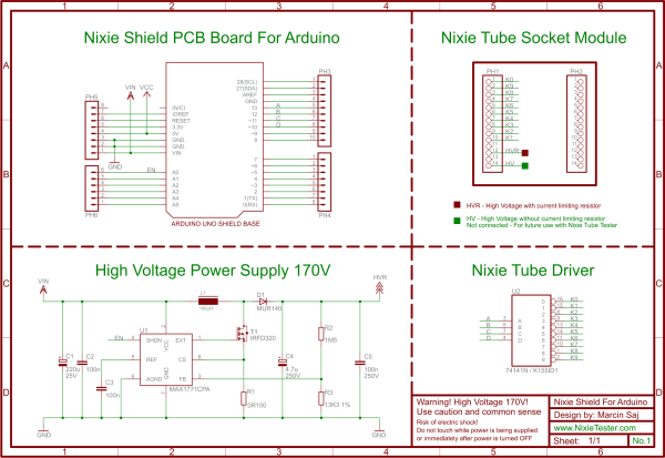 Nixie shield schematic